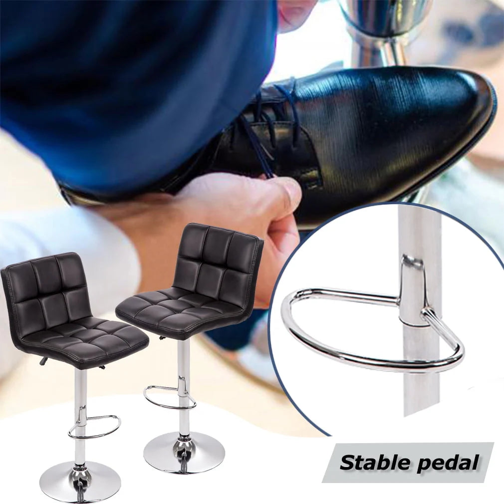 FDW Bar Stool with Swivel & Adjustable Height, Black, Set of 2