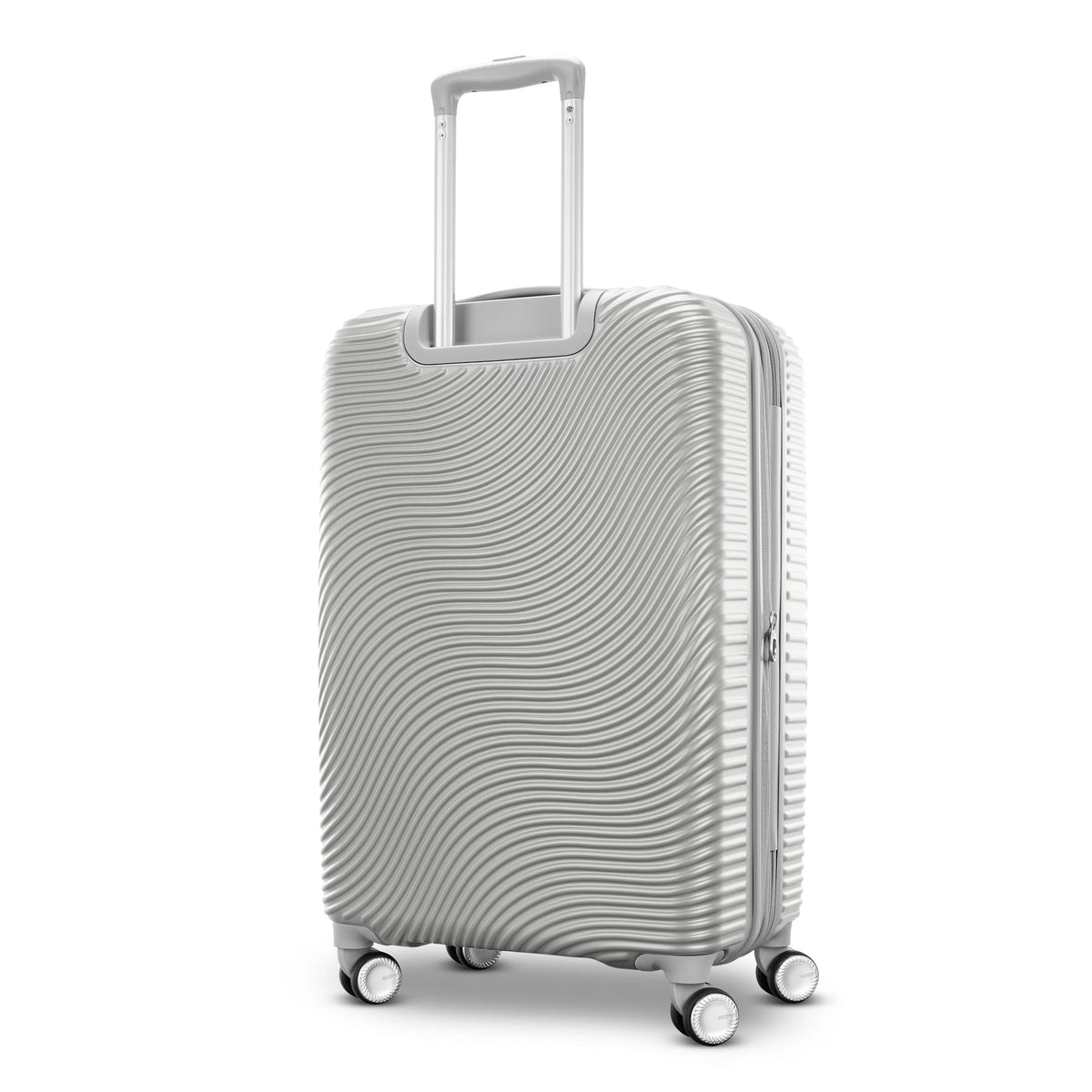 American Tourister Color Waves Medium Checked Suitcase with Spinner Wheels - Silver