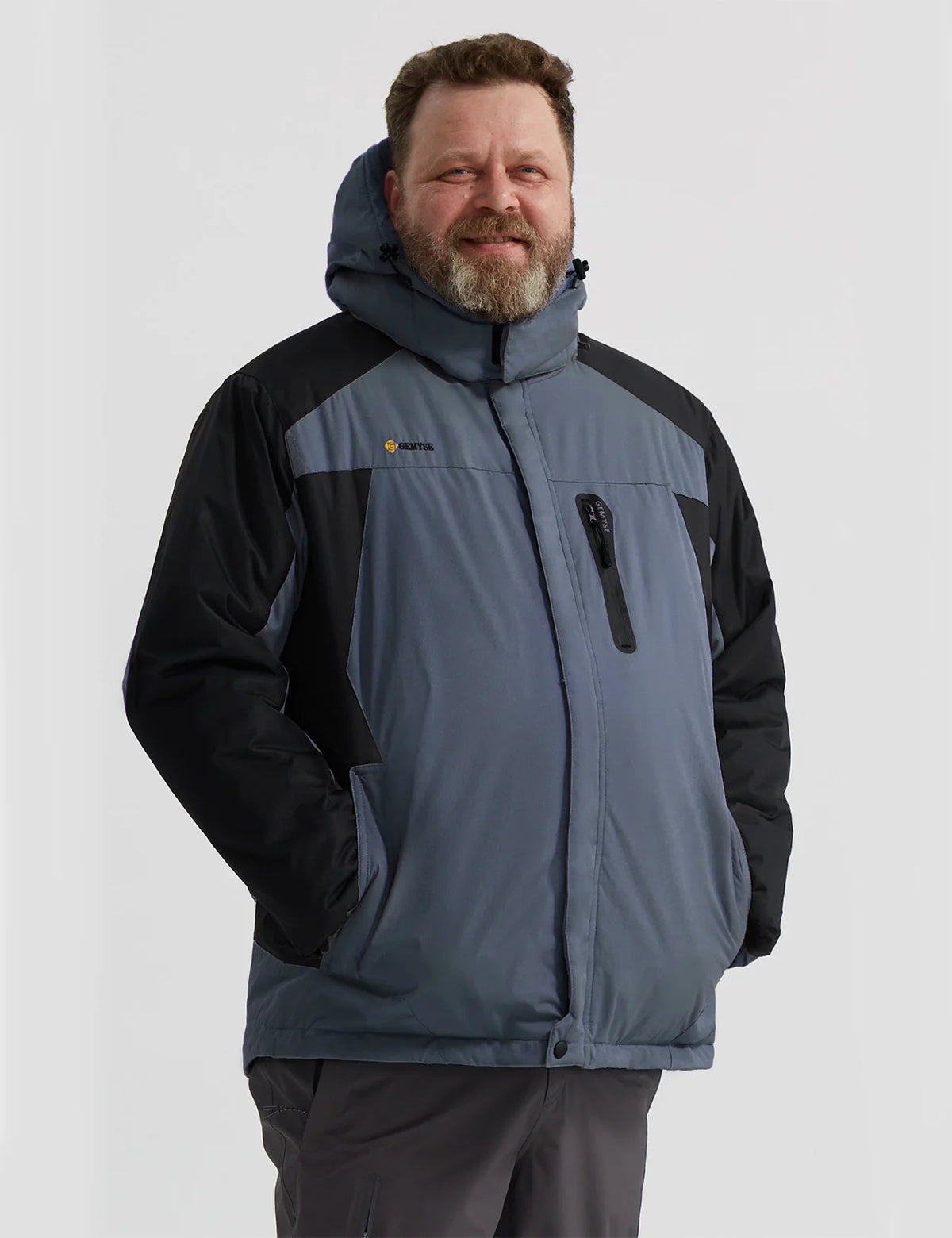 GEMYSE Mens Mountain Ski Snow Jacket Waterproof Windbreaker for Winter Rain(Graphite Grey, XL)