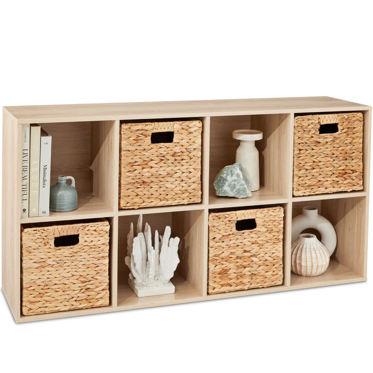 Best Choice Products 8-Cube Bookshelf, 11in Display Storage System, Organizer w/ Removable Back Panels - Black
