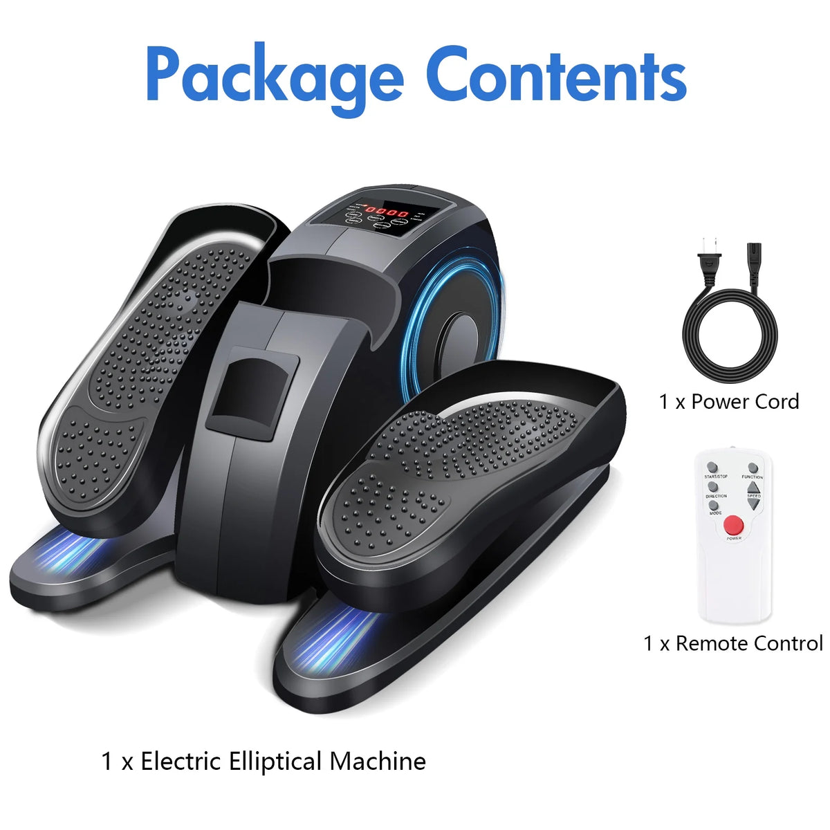 Baokaler Under Desk Elliptical Exercise Machine, Electric Elipsefit Leg Exerciser while Sitting for Seniors,12 Adjustable Speeds with Remote Control