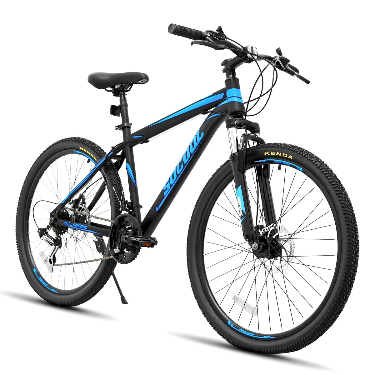 Mountain Bike, Mountain 26 Inch 21-Speed Bicycle - Mens/Womens Hybrid Junior Road Bike (Black/Blue)