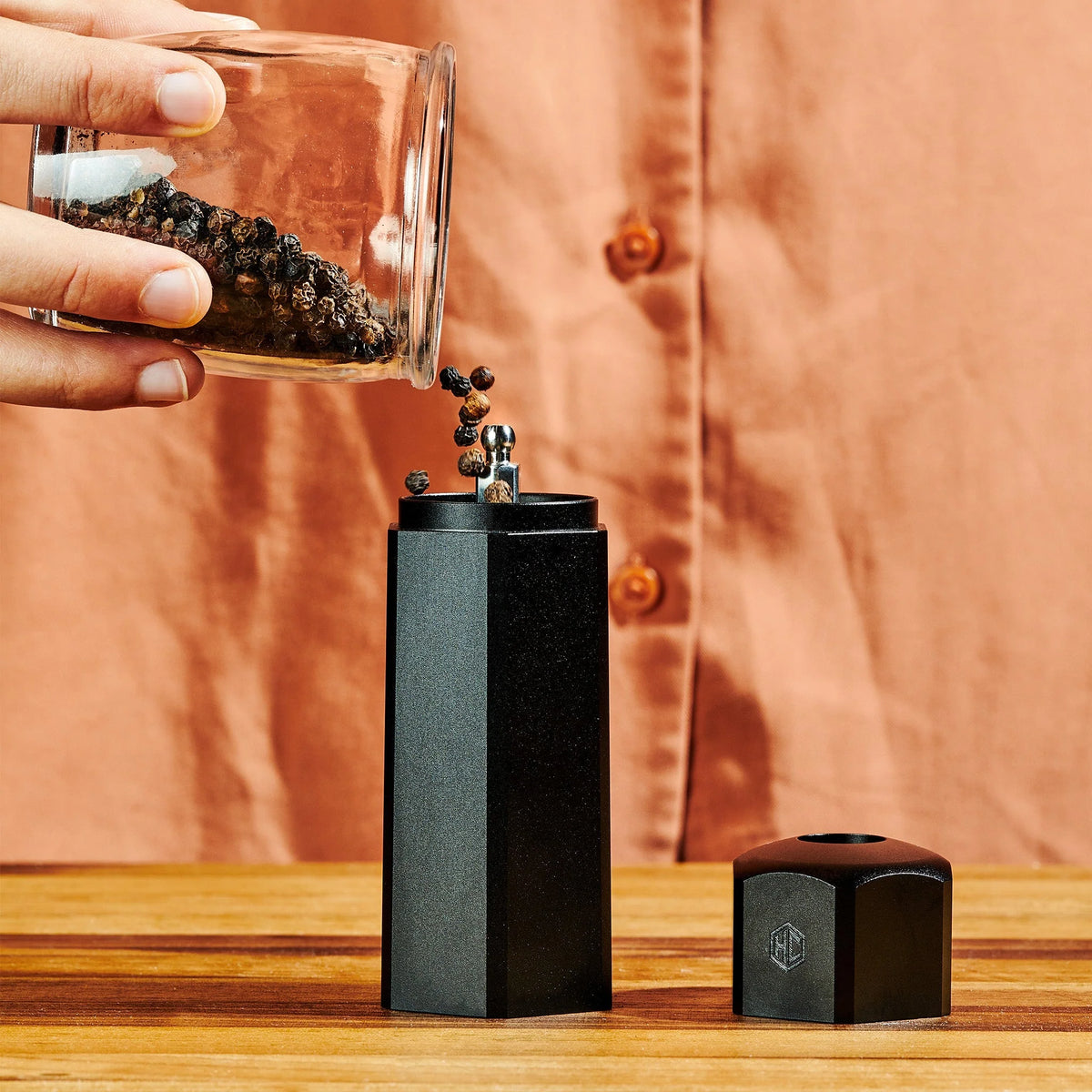 HexMill Tabletop Salt and Pepper Grinders