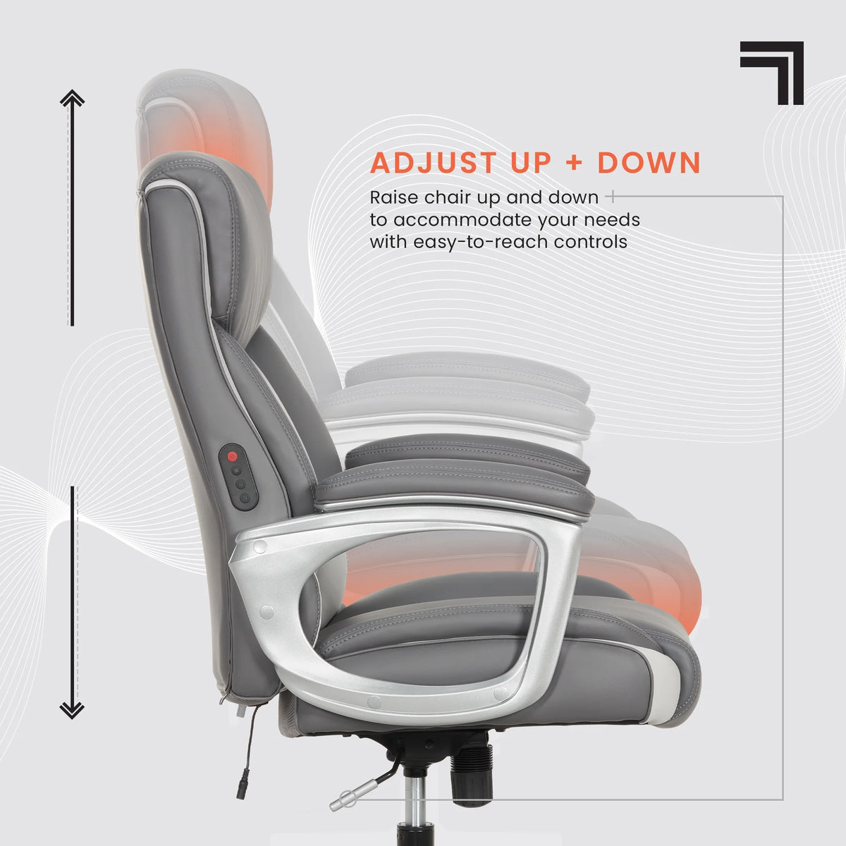 Sharper Image S-120 Massage and Heat Office Chair, Gray/White