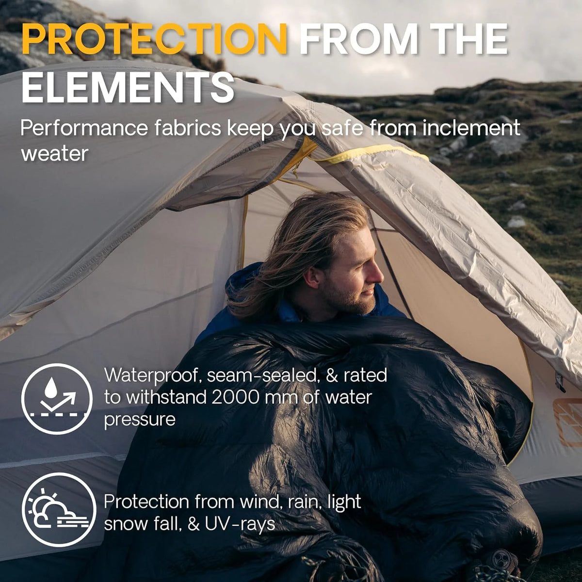 Featherstone Backpacking Tent Lightweight for 3-Season Outdoor Camping, Hiking, and Biking - Includes Footprint & Mesh Gear Loft - Freestanding Tents with Ultralight Fly-Footprint Capability
