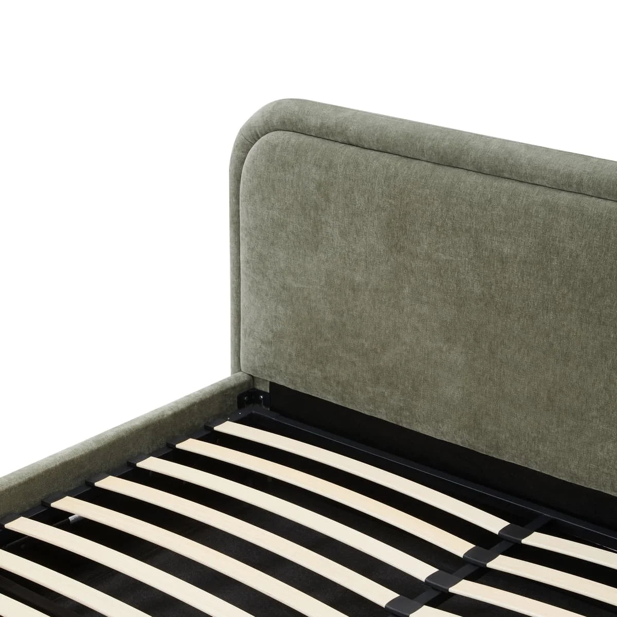 Modern Upholstered Platform Bed with Lift-Up Storage, Headboard, Wood Slats, Noise-Free