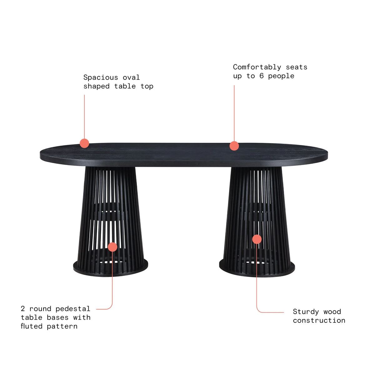 Beautiful by Drew Oval Dining Table, Rich Black