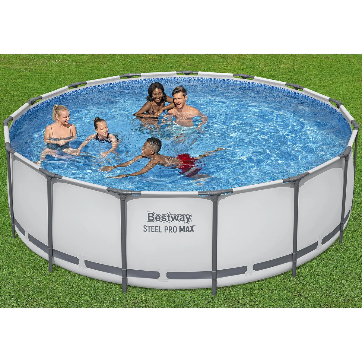 Bestway: Steel Pro MAX 15' X 48" Above Ground Pool Set - 4231 Gallon, Outdoor Family Pool, Corrosion & Puncture Resistant, Includes Filter, Pump, Ladder & Cover