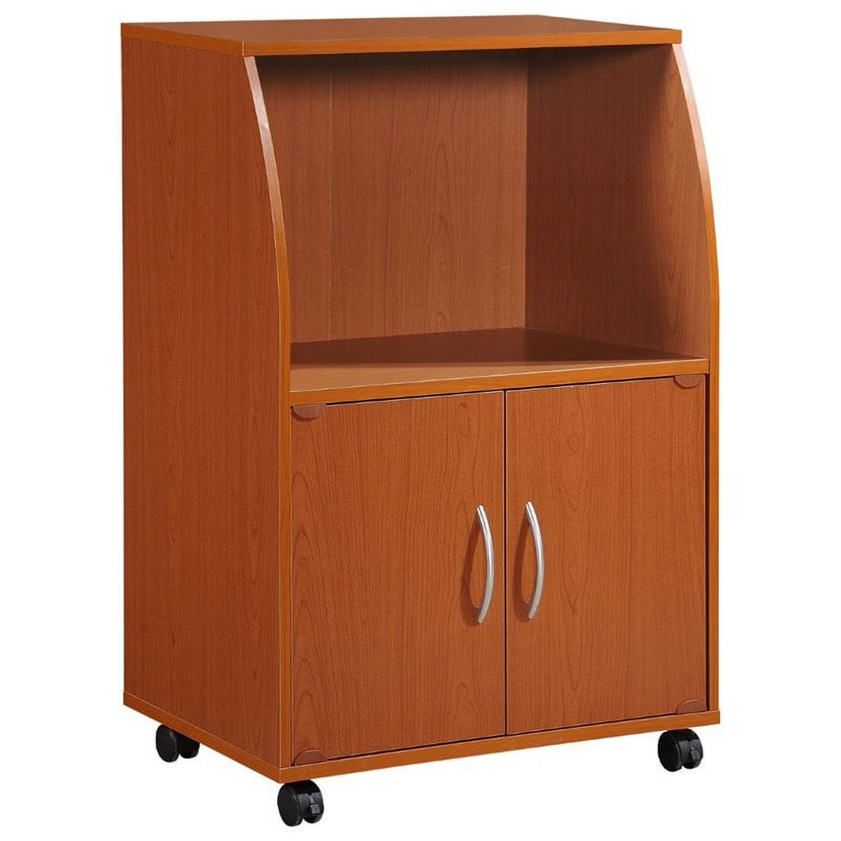 Pemberly Row Microwave Kitchen Cart in Beech