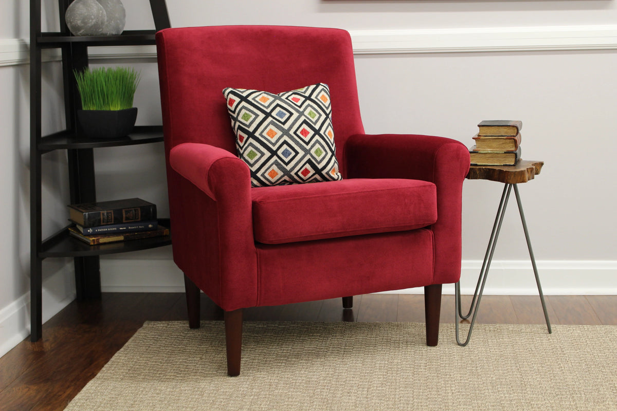 Fox Hill Ellis Rolled Arm Lounge Chair, Red