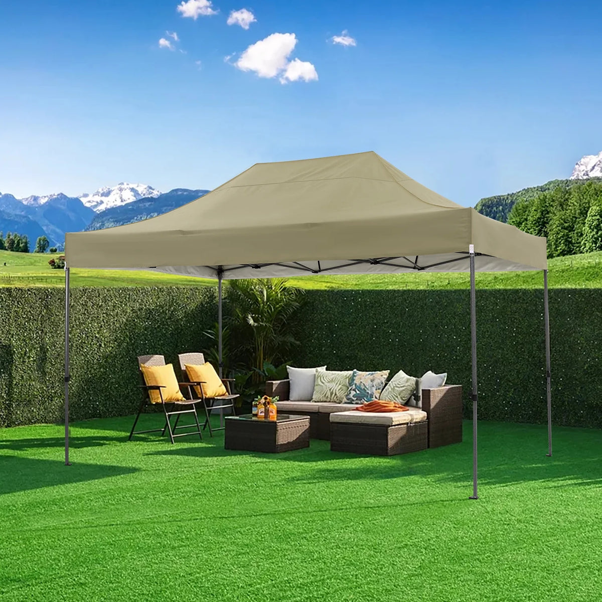 COBIZI 10x10 Heavy Duty Pop-up Canopy Tent for Outside, UPF 50+ Waterproof and Instant Outdoor Shelter, Outdoor Canopy for Beach,Party,Camping with Rope,Stake and Carrying Bag,White(Frame Thickened)
