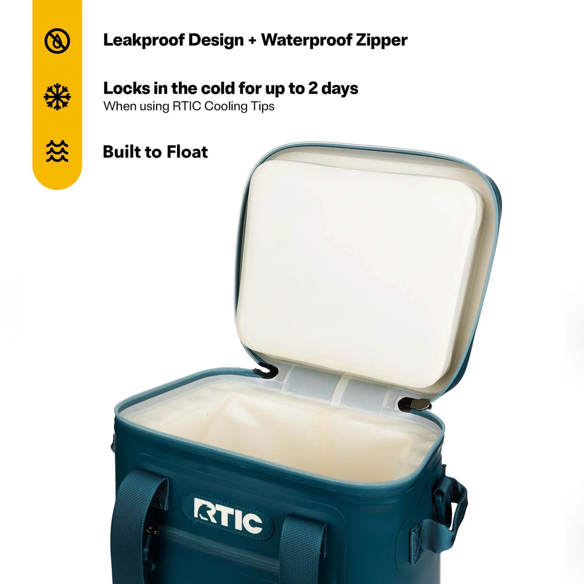RTIC 12 Can Ultra-Tough Soft Cooler, 10 Qt, Leakproof, Waterproof Zipper,  Black