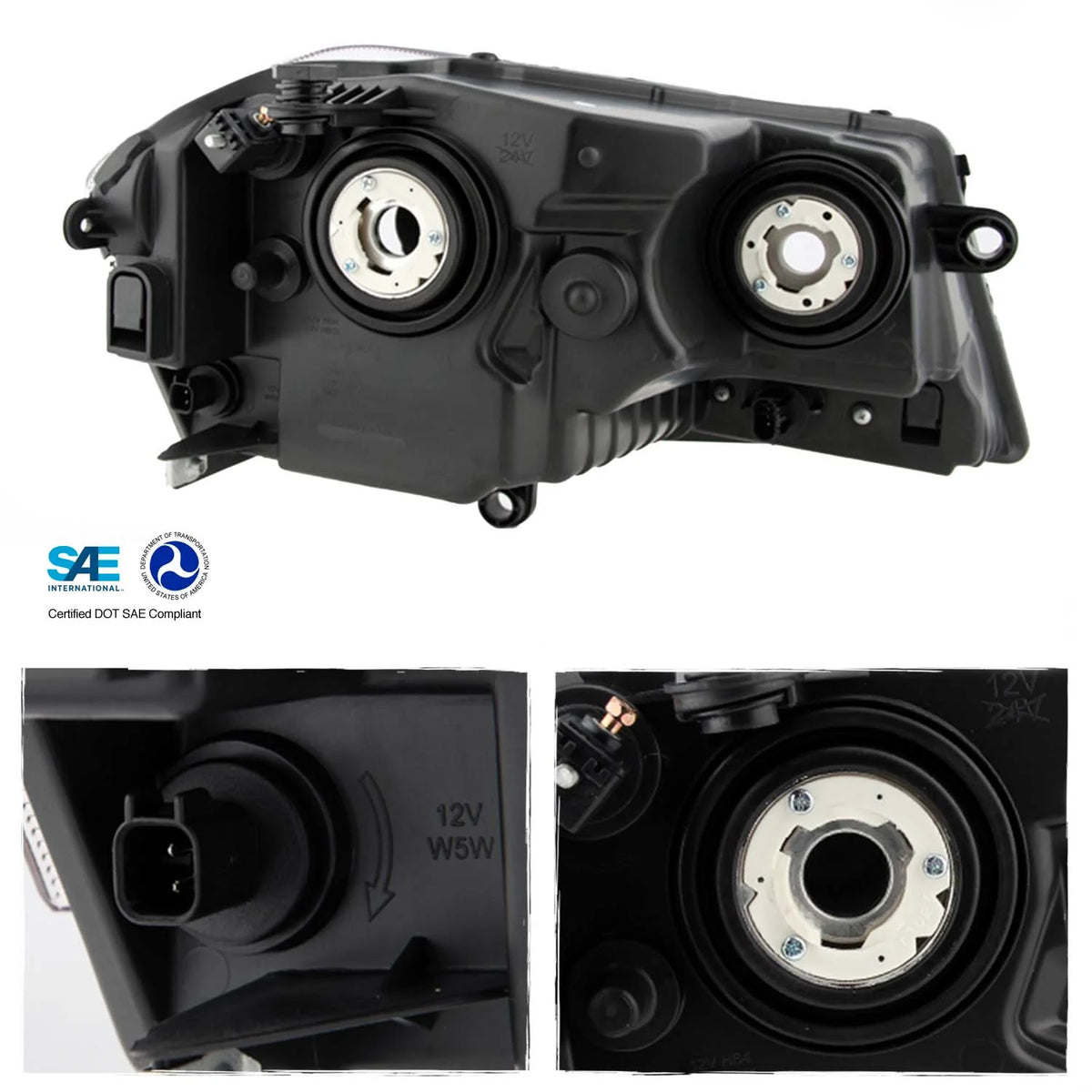 AKKON - For Dodge Avenger OE Replacement Chrome Bezel Headlights Driver/Passenger Head Lamps Pair New