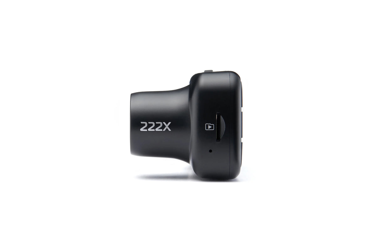 Nextbase 222X Compact Dual Dash Cam Front & Rear 2.5" HD IPS Screen, 1080p Full HD, 6 Layer Lens, Black, 0.17 lbs assembled.