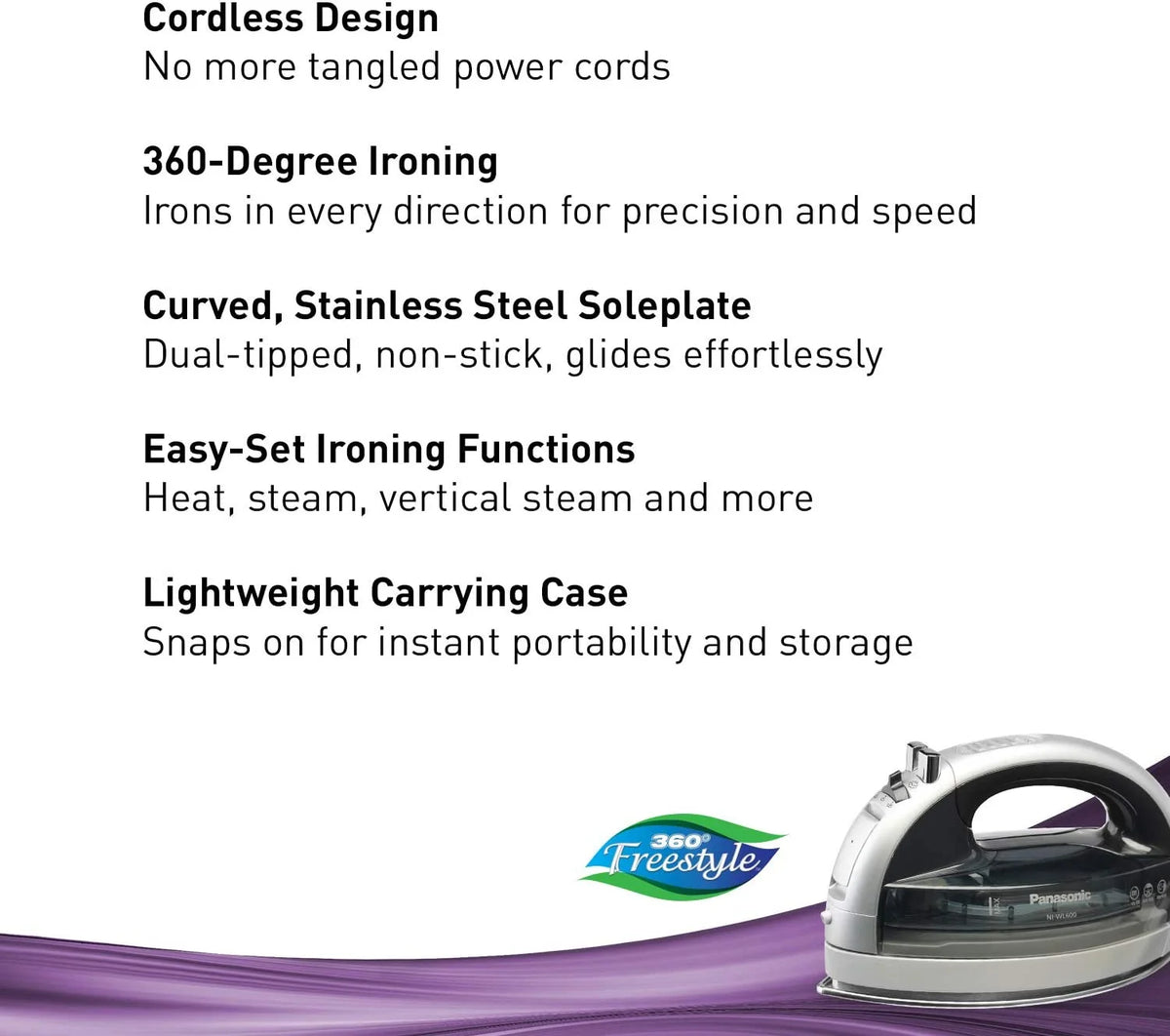 Panasonic QL1000 Cordless 360 Freestyle Dry and Steam Iron