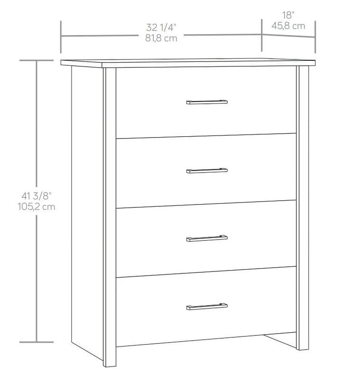 Mainstays Hillside 4-Drawer Dresser, Charcoal Finish