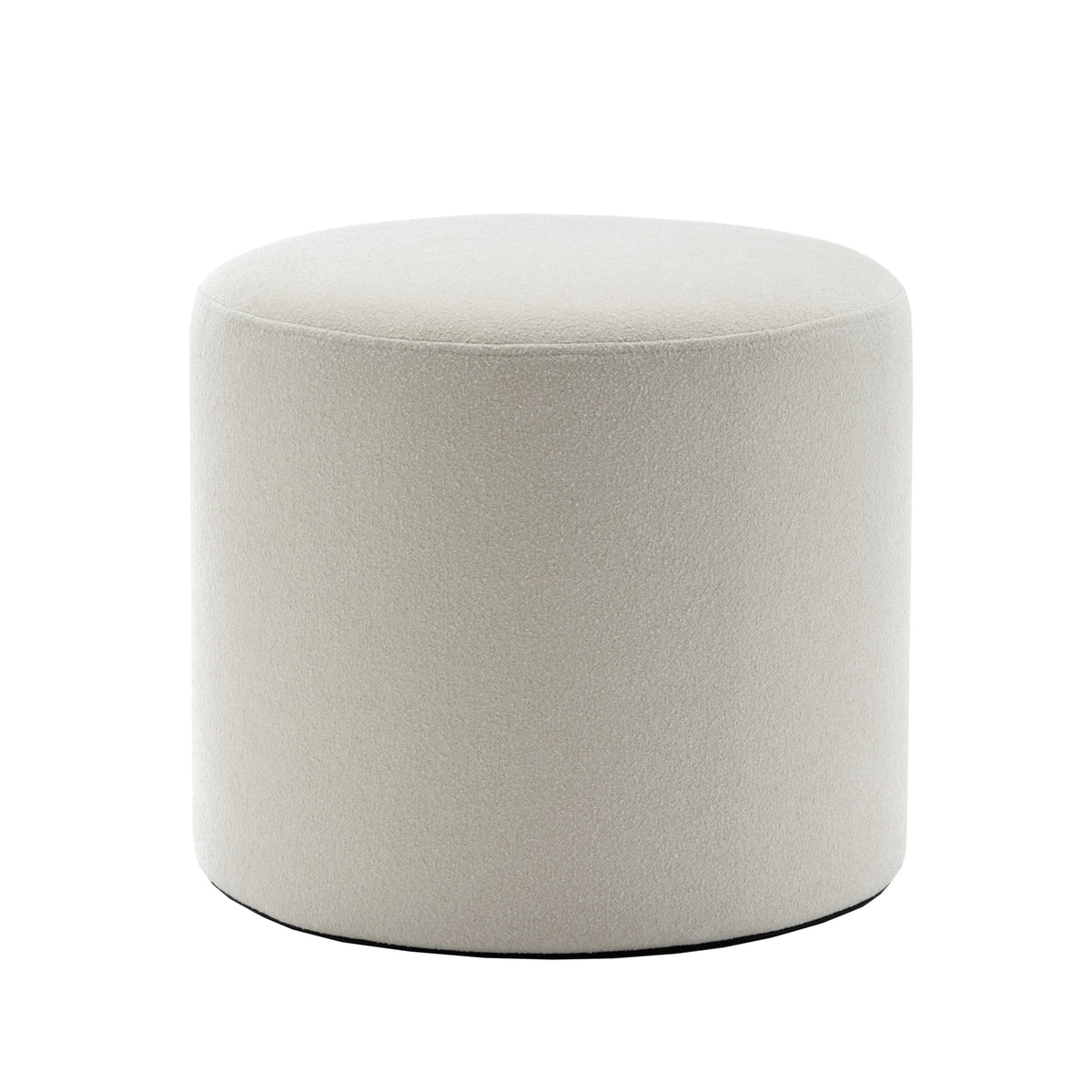 Wovenbyrd Round Pouf Ottoman with Foam Core, Gray �C Perfect for Living Room or Bedroom