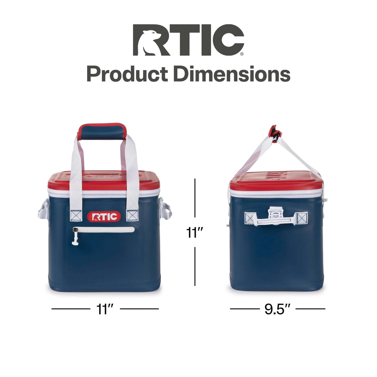 RTIC 12 Can Ultra-Tough Soft Cooler, 10 Qt, Leakproof, Waterproof Zipper,  Black