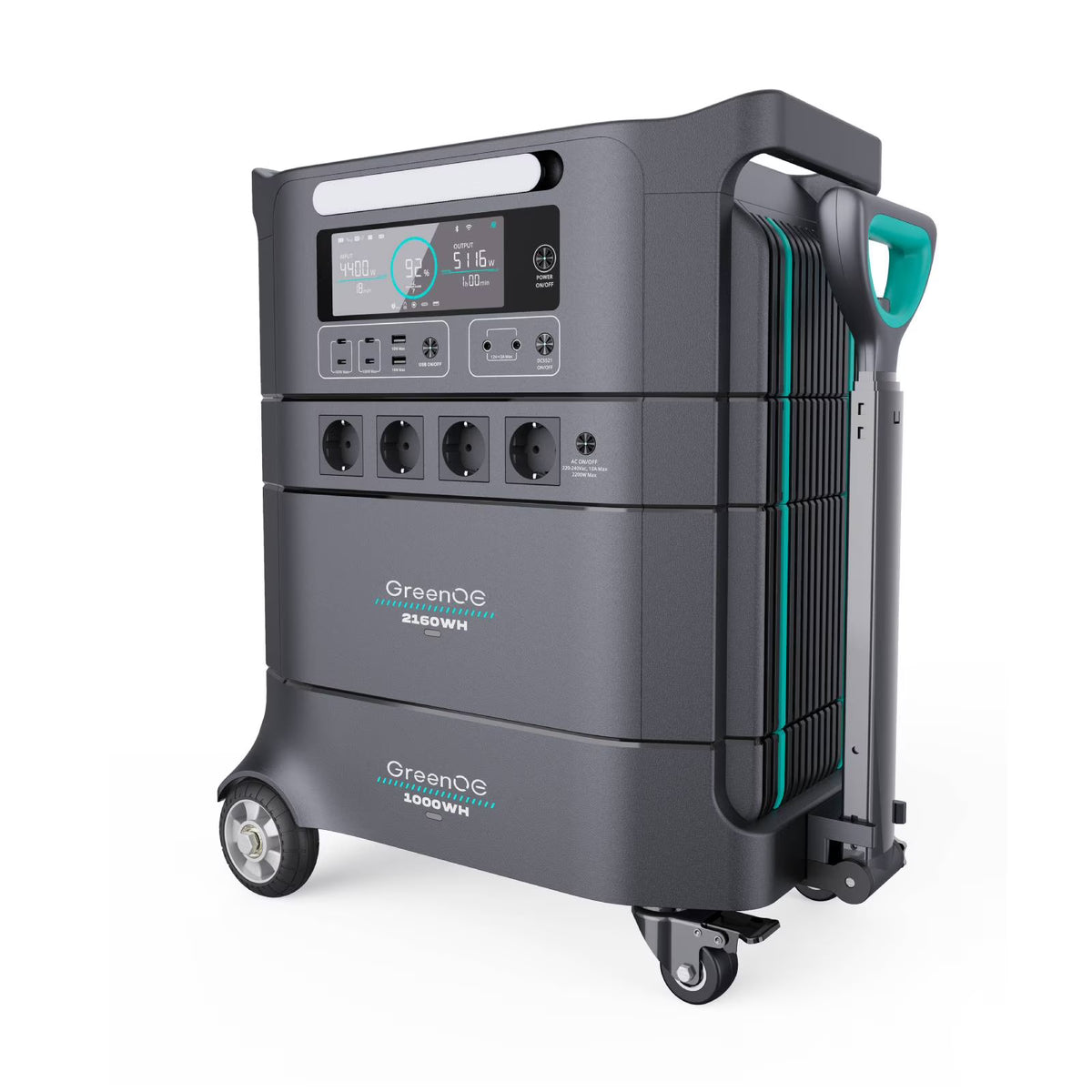GreenOE Portable Power Station, 2074Wh LFP Battery, Expandable to 6394Wh, 110V 2200W AC Output,Solar Generator for Home Use, Camping Accessories, Emergencies, Power Outages, RVs