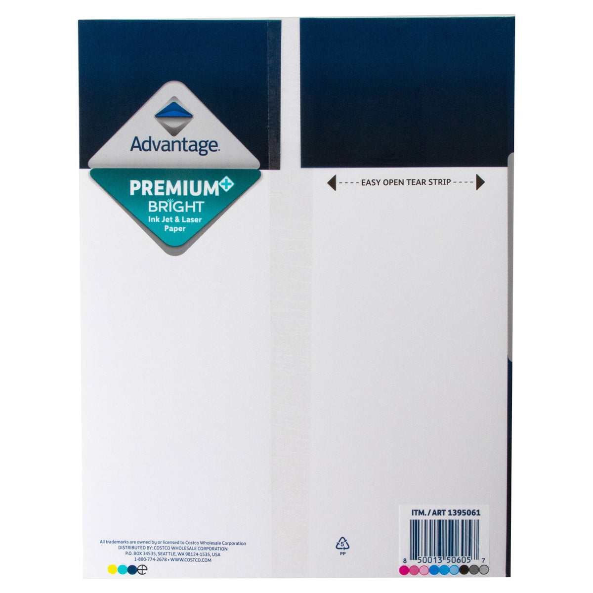 Advantage Premium Bright Ink Jet and Laser Paper, 8.5'x11' Letter, White, 24lb, 97 Bright, 1 Ream of 800 Sheets