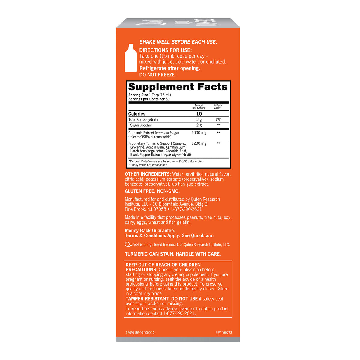 Qunol Liquid Turmeric 1,000 mg., 30.4 Fluid Ounces