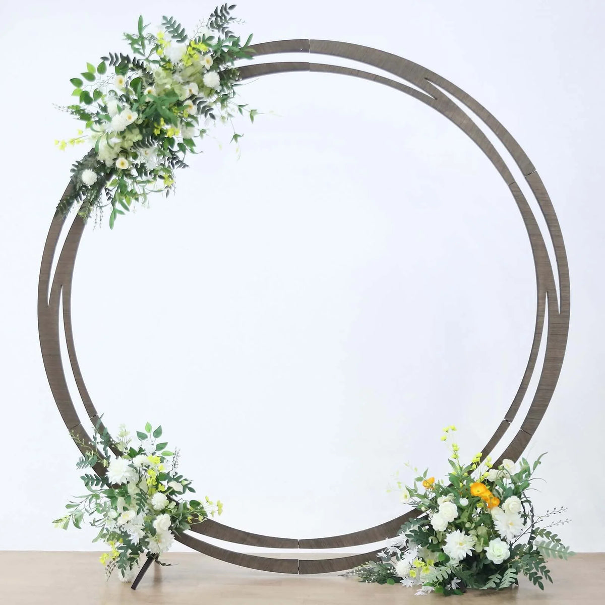 Efavormart 7FT Rustic Square Wedding Arch Wooden Backdrop Stand, Wedding Ceremony Arch - Brown