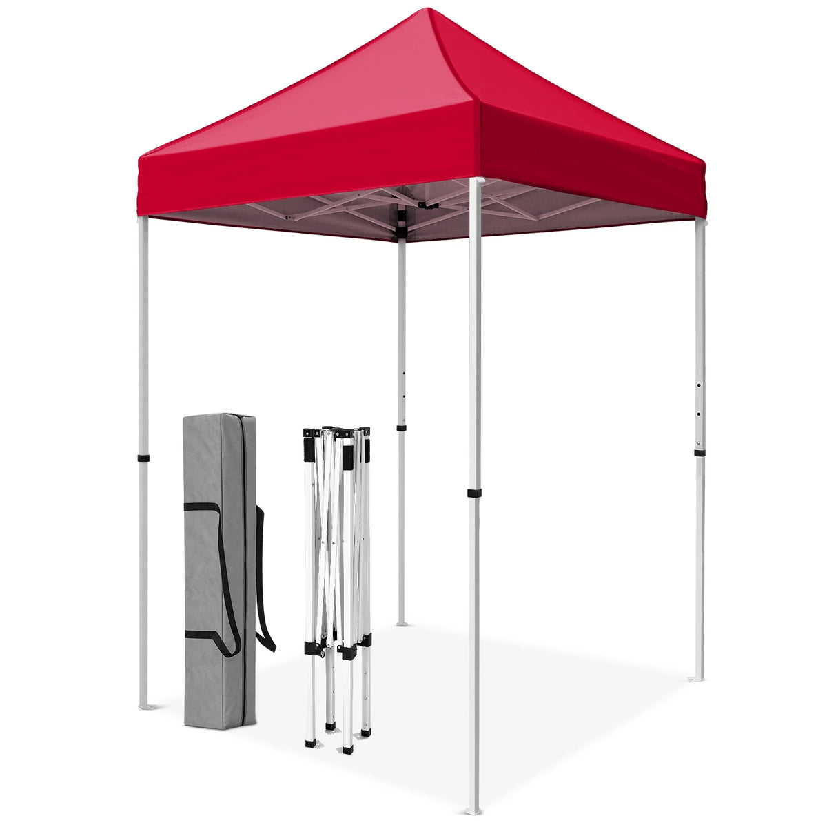 INTER HUT 5x5 Outdoor Pop up Canopy Gazebo, Instant Easy Set up Outdoor Canopy Commercial Fair Shelter, Beige