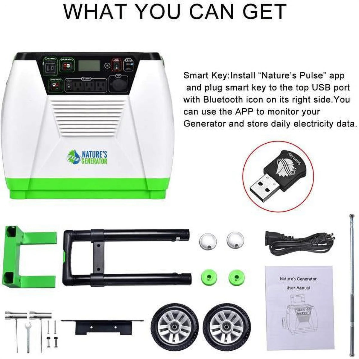 Nature's Generator 1800W Portable Generator 2-WAYS (Solar panels & Wind)- Platinum System GXNGPT
