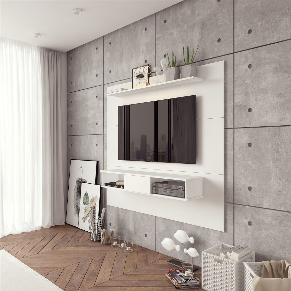 Midtown Concept Omaha 2-Shelf TV-Board (Up to 70inch TVs)