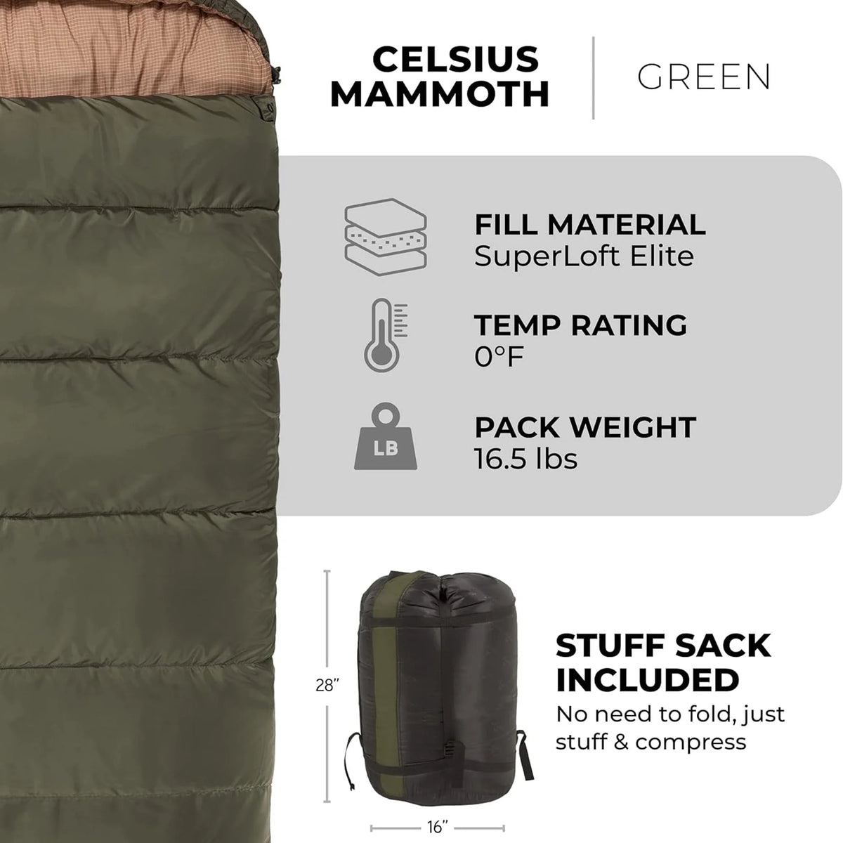 TETON Sports Mammoth 0F Sleeping Bag