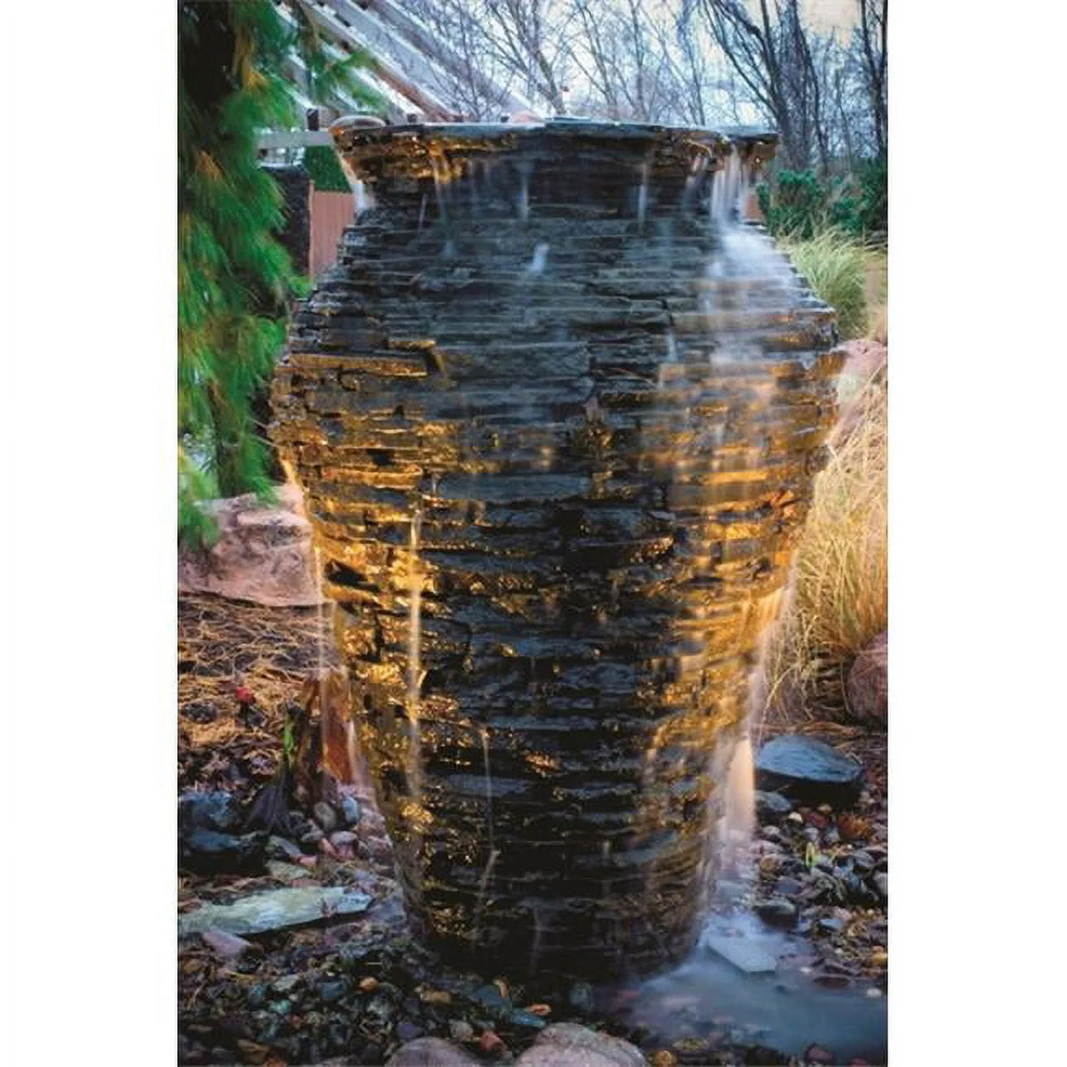 Aquascape Medium Stacked Slate Urn Landscape Fountain Kit