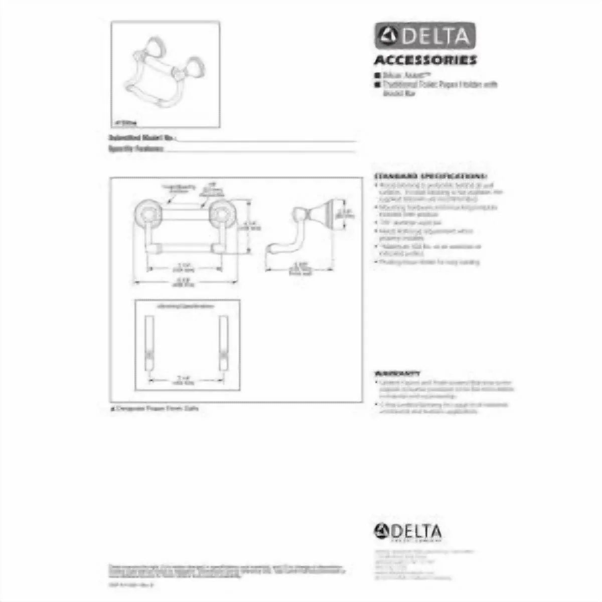 41350-SS Traditional Tissue Holder/Assist Bar
