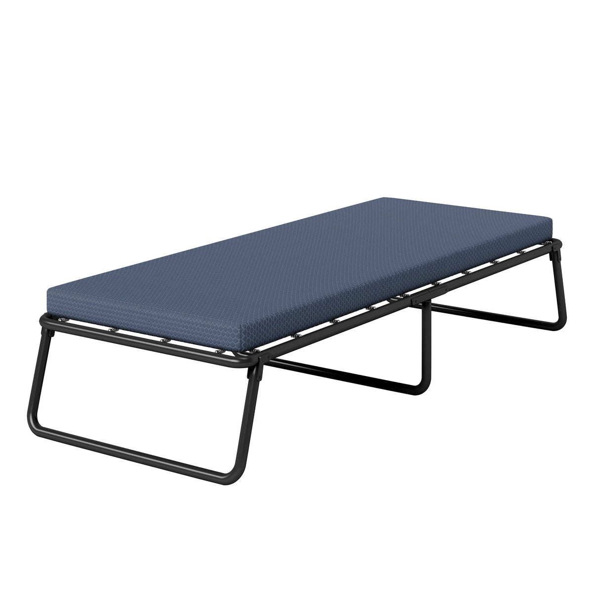 Henredon Folding Guest Bed Cot with 3" Gellux® Cooling Gel Foam Mattress, Twin