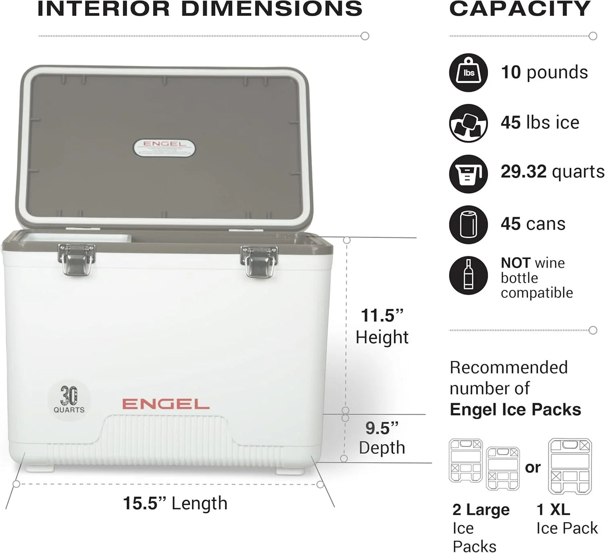ENGEL 30 Qt Leak-Proof Compact Insulated Drybox Cooler - Pink