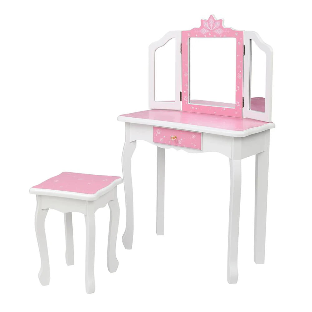 Winado Kids Vanity Table and Chair Set with Mirror Makeup Dressing Table with Drawer Fashion
