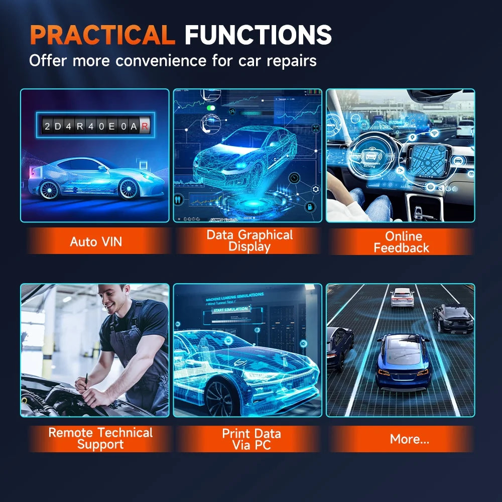 Foxwell GT60 Wireless Bluetooth Automotive Bi-directional Diagnostic Scanner Full System OBD2 Scanner Code Reader, Vehicle Analyzer with Bag