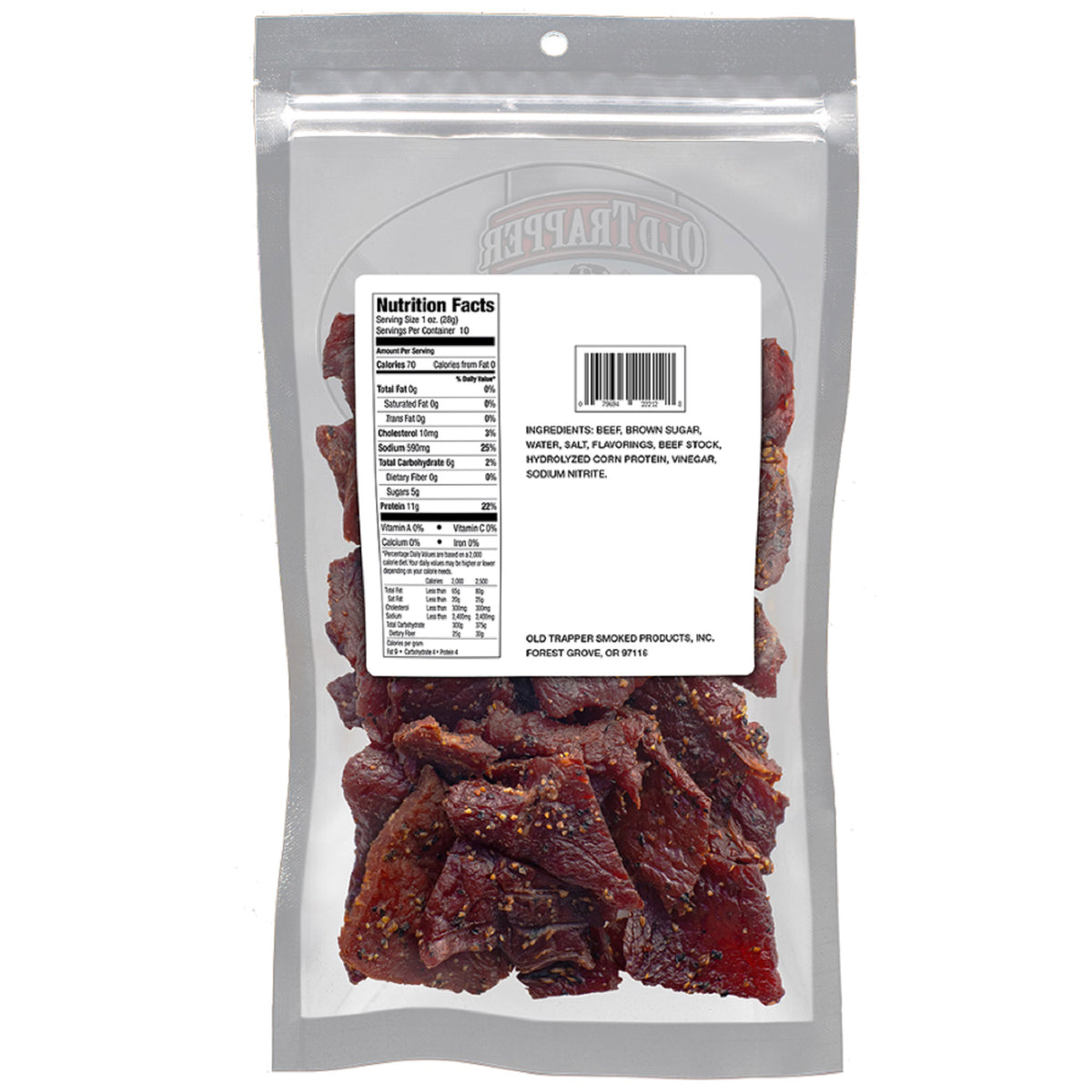 Old Trapper Beef Jerky, Peppered, 10 oz