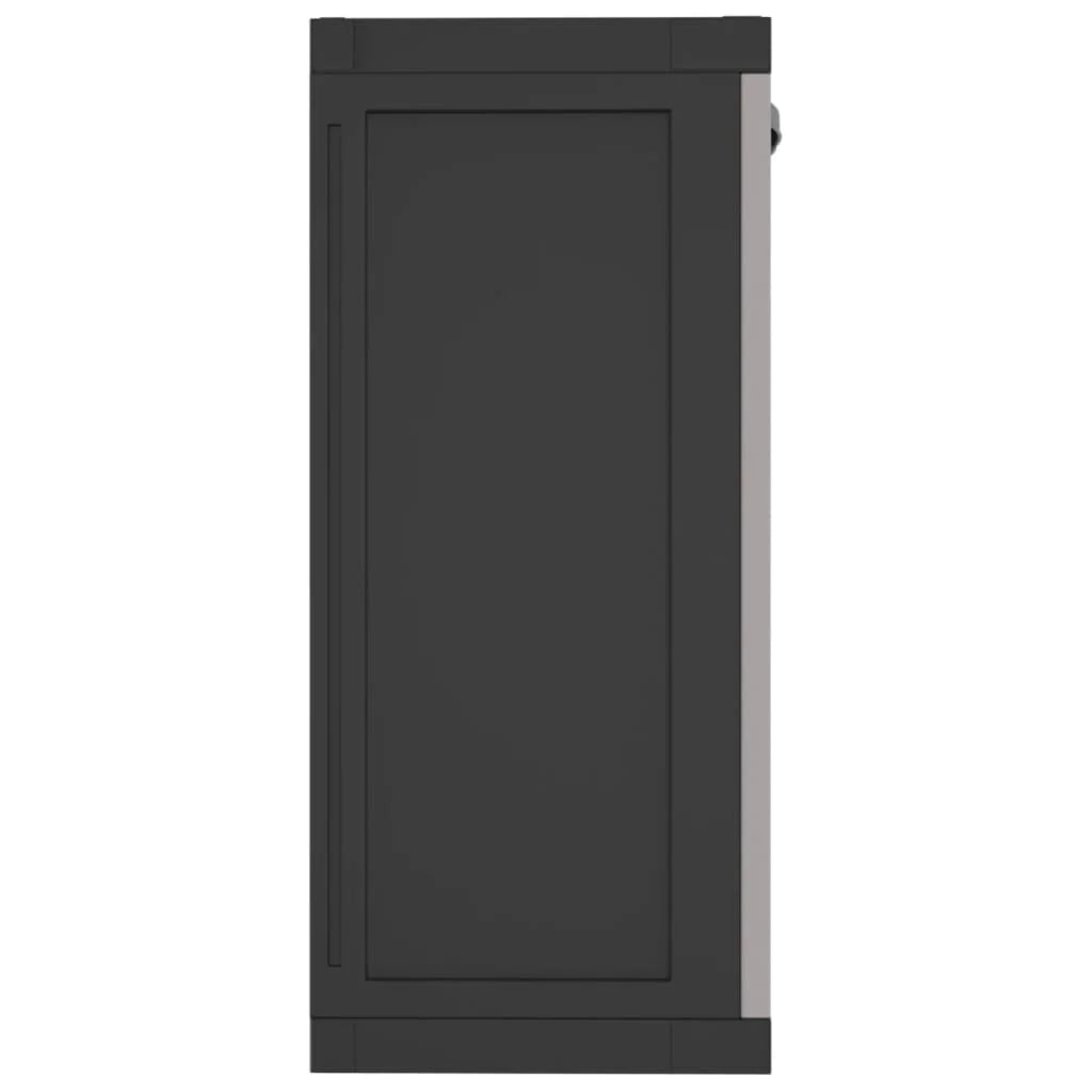 vidaXL Outdoor Storage Cabinet Black 25.6"x14.6"x33.5" PP