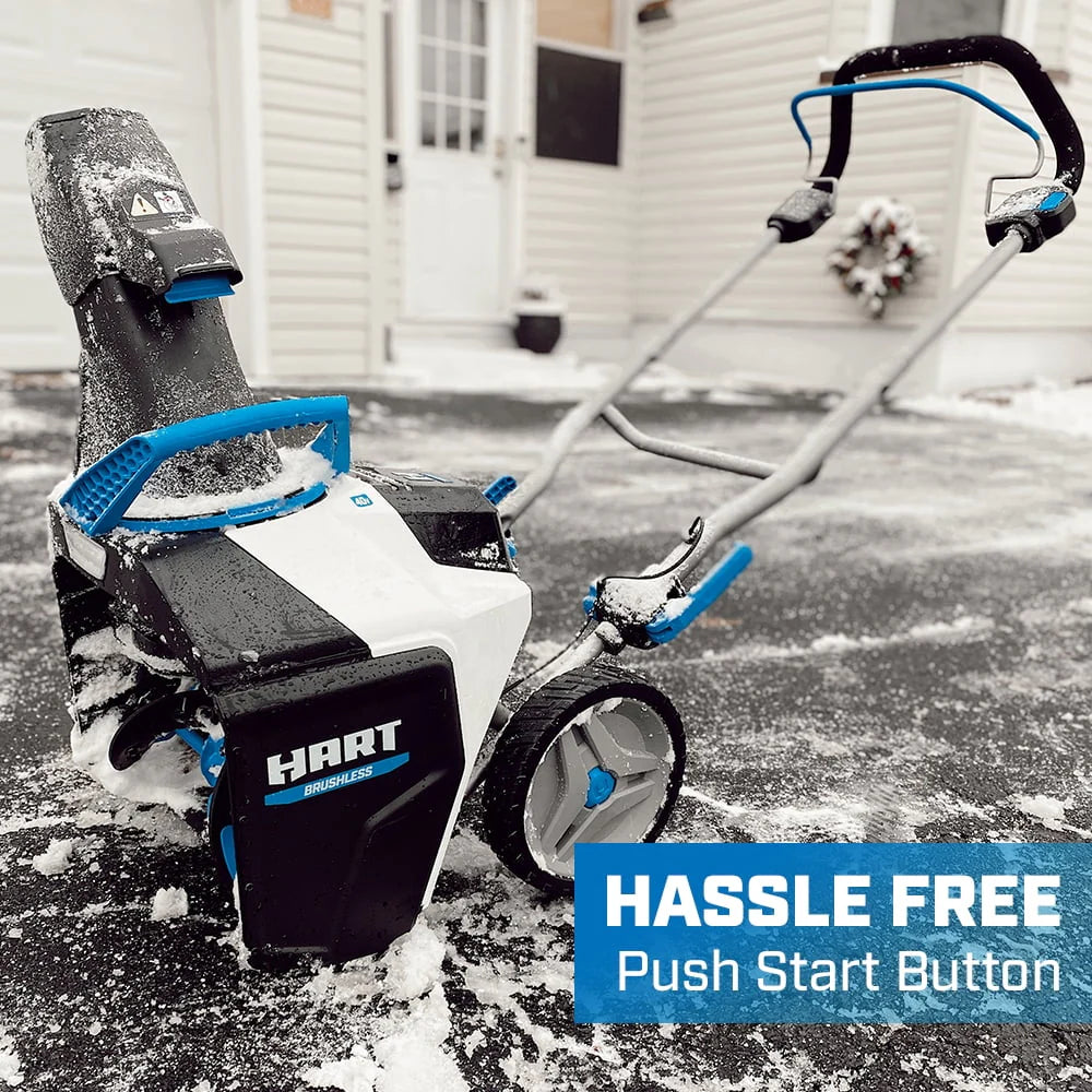 HART 40-Volt 18-inch Battery-Powered Brushless Snow Thrower Kit, (1) 6.0Ah Lithium-Ion Battery