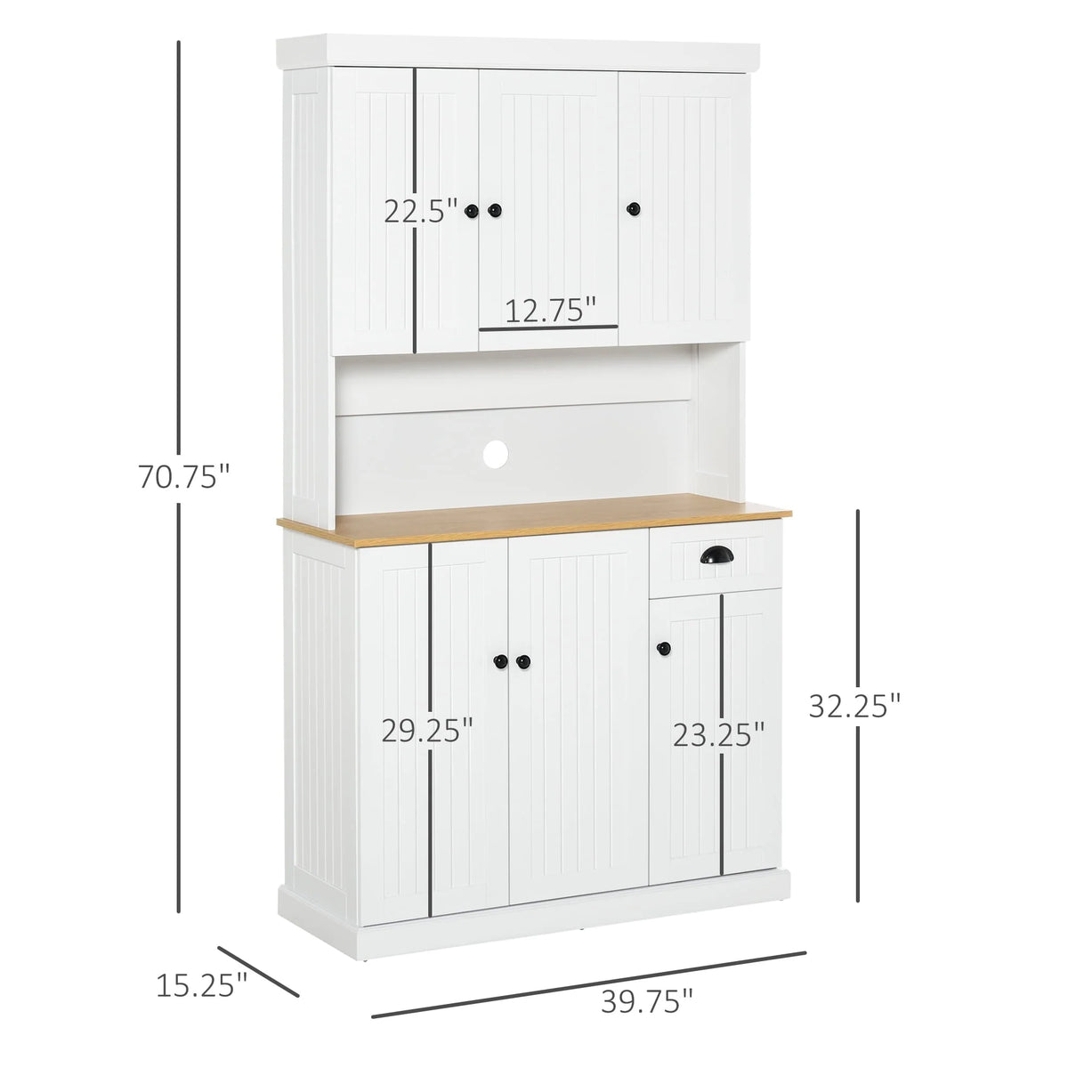 HomCom 71" Kitchen Pantry Storage Cabinet Microwave Oven Stand with Storage