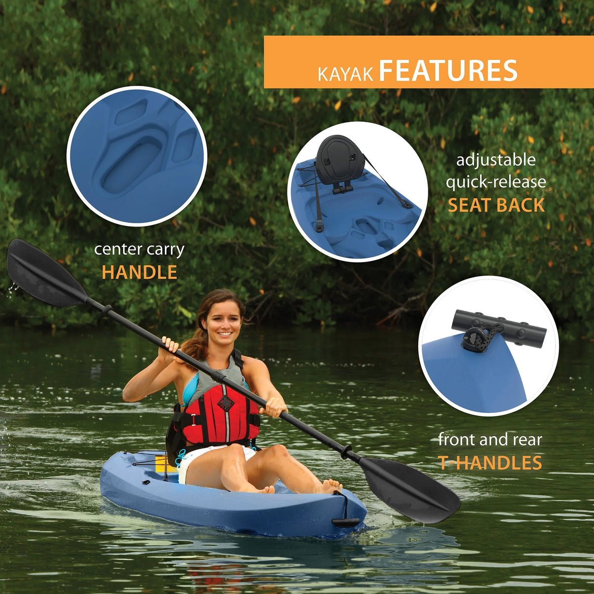 Lifetime Daylite 8 ft Sit-on-Top Kayak, Red (90775)