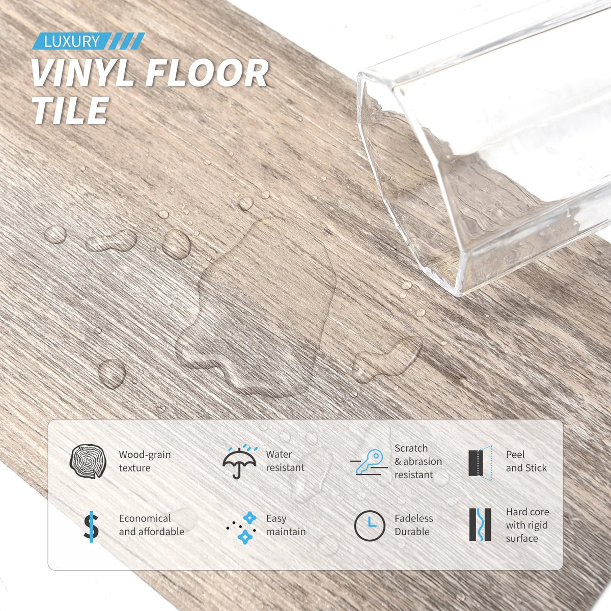 Self-adhesive 6" x 36" x 0.05" Luxury Vinyl Plank(36 pack)