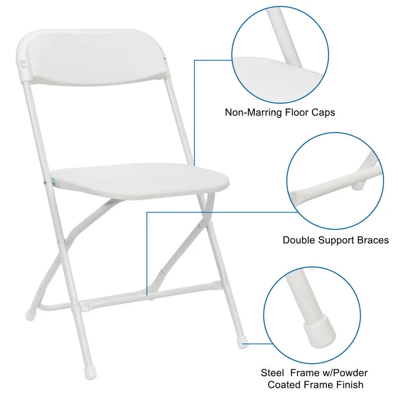 Gundir 6pcs Elegant Foldable Iron & PVC Chairs for Convention & Exhibition Gray