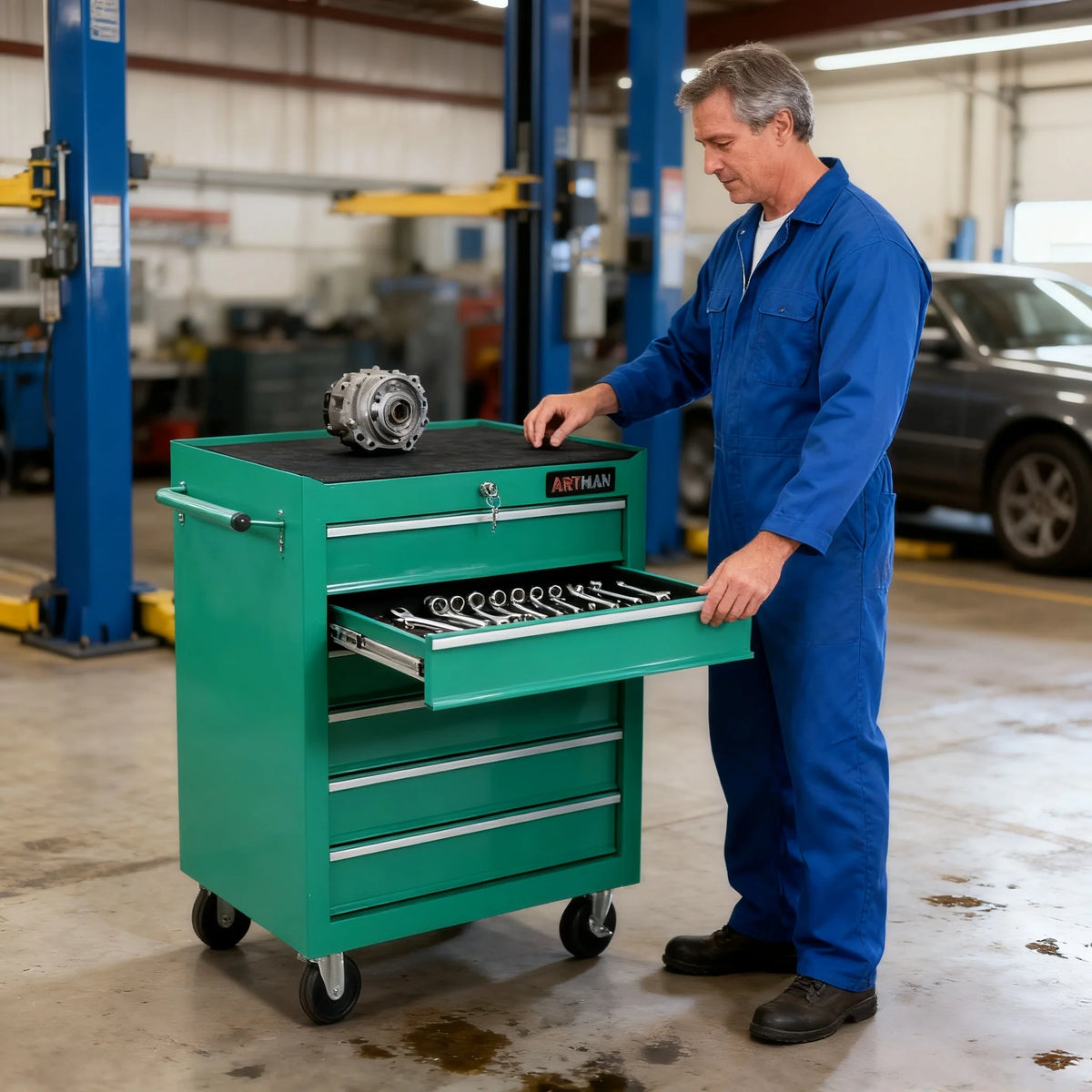 ARTMAN 5 Drawer Rolling Tool Chest, Tool Storage Cabinet  with Wheels and Drawers for Garage Warehouse
