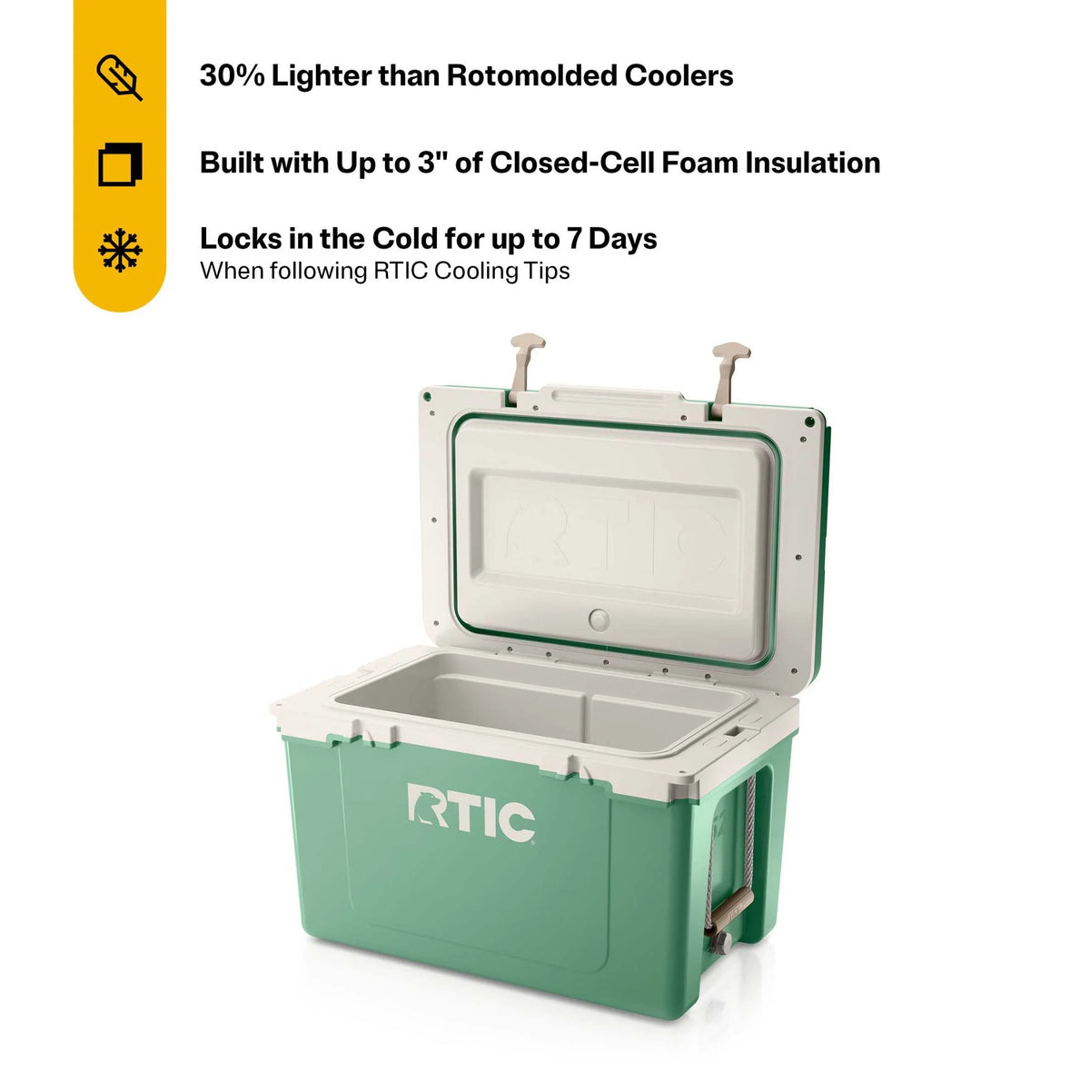 RTIC 52 QT Ultra-Light Hard-Sided Ice Chest Cooler, Fits 76 Cans, Trailblazer