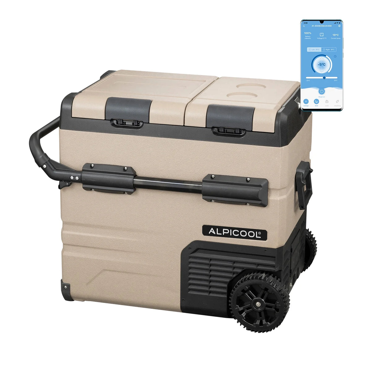 Alpicool TA35 Portable Refrigerator 37 Quart(35 Liter) Dual Temperature Control Fridge Mini Freezer for Travel,Camping,Fishing, Outdoor -12/24V DC