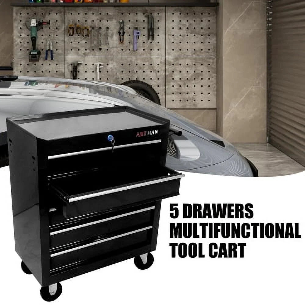 ARTMAN 5 Drawer Rolling Tool Chest, Tool Storage Cabinet  with Wheels and Drawers for Garage Warehouse