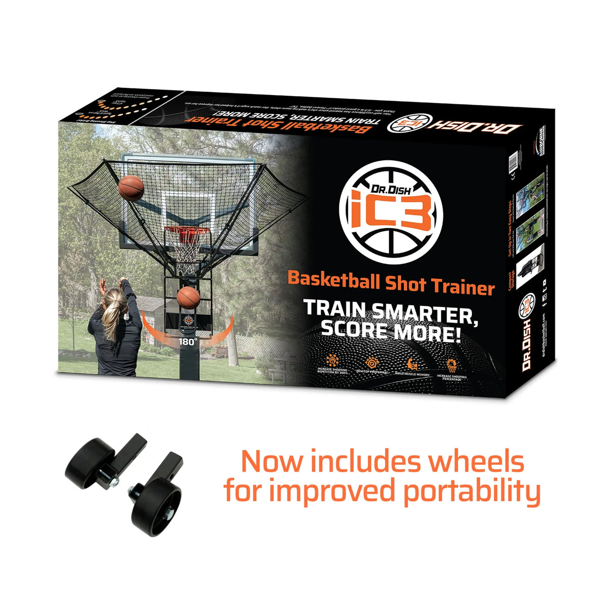 Dr. Dish iC3 Basketball Return Shot Trainer for Pole and Wall Mount Hoops
