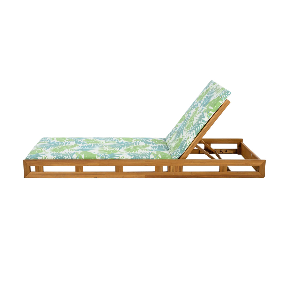 Patio Seating LOUNGE CHAISE SET, ACACIA WOOD WITH WATER-RESISTANT LOUNGE CUSHIONS (CREAM & 4 INCH THICK) - MATCHING DARK GREY VERSION AVAILABLE,Outdoor Seating