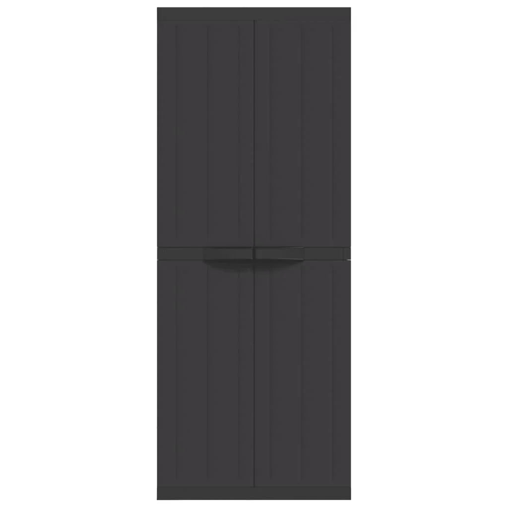 vidaXL Outdoor Storage Cabinet Black 25.6"x14.6"x33.5" PP